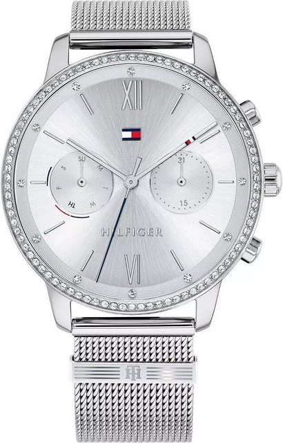 Tommy Hilfiger Damenuhr, Quarz, Edelstahl, Silber, Diamantbesetzt - Bild 1