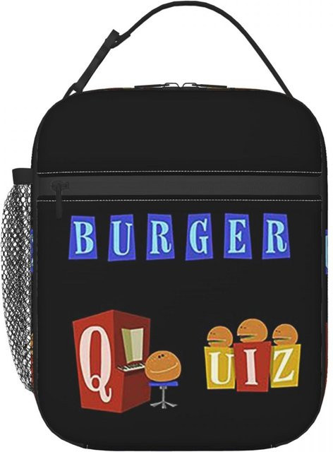 Fancy Style Studio Burger Quiz Isolierttasche für die Lunchbox, Schwarz, Auslaufsicher und Thermisch - Bild 1