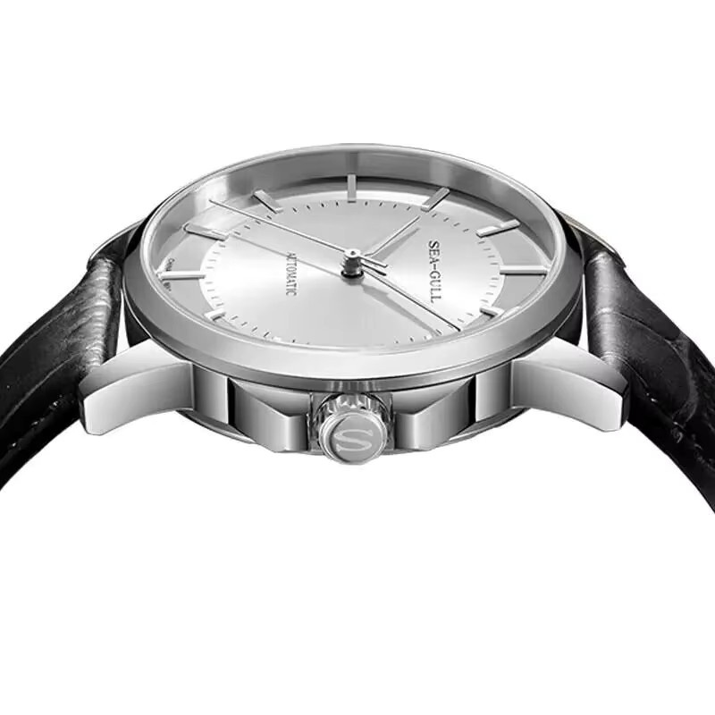 Seagull Automatikuhr, Edelstahl, Leder, 41 mm, Herren - Bild 4