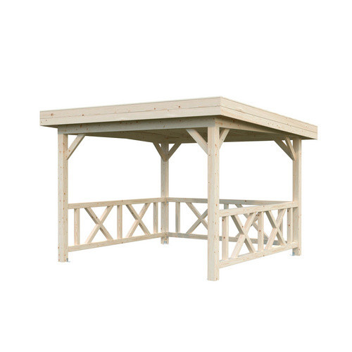 PALMAKO Pavillon Lenna Set 301 aus Fichtenholz in Grau mit Flachdach, B/T/H: 300 x 300 x 245 cm - Bild 2