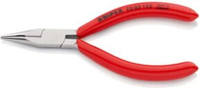 Knipex Flachrundzange mit Schneide Radiozange Kunststoffbeschichtet Rot 125 mm - Bild 1