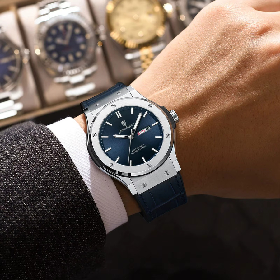 POEDAGAR Armbanduhr Quarz, Silikon, Schwarz, Herren - Bild 5