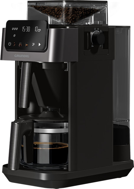 WMF KM 9518 Filterkaffeemaschine mit Mahlwerk und Glaskanne in Schwarz - Bild 1