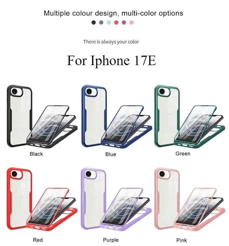 Stoßfeste Acryl-Vollschutz-Case für Apple iPhone 17E und iPhone 17 sowie 16 Pro Max, transparenter Soft-Frame-Bumper mit iOS-Kompatibilität - Bild 3
