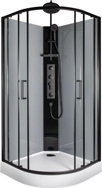 Kerra Hydromassagekabine Wega 90 mit Regendusche, Schwarz, B/T/H: 90 x 90 x 226 cm - Bild 1