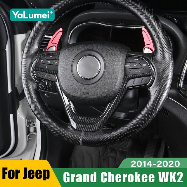 YaLumei Lenkrad-Tastenabdeckung für Jeep Grand Cherokee WK2, Schwarz - Bild 1