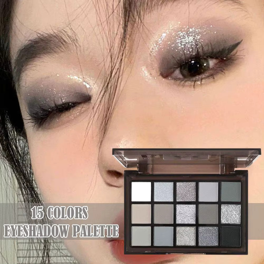 K'apeine Smokey Black Lidschatten-Palette, 15 Farben, Matt - Bild 2