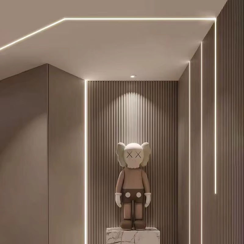 V-förmiges Aluminiumprofil für LED-Licht zur Decken- und Wanddekoration in Weiß - Bild 3
