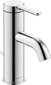 Duravit Waschtisch-Einhebelmischer FreshStart + Flow C.1 in Chrom mit Zugstangenablaufgarnitur und 91 mm Ausladung - Bild 1