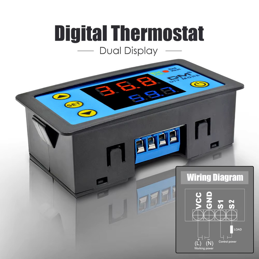 Digitaler Thermostat Temperaturregler W3231 von Voktta für Inkubatoren und Temperaturmessungen, 12V 24V 110V 220V - Bild 2