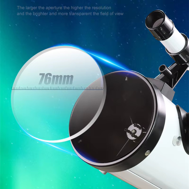Datyson Astronomisches Reflektor-Teleskop in Weiß mit 76 mm Öffnung und 700 mm Brennweite inklusive Okular, Verlängerungsrohr und Sucher - Bild 3