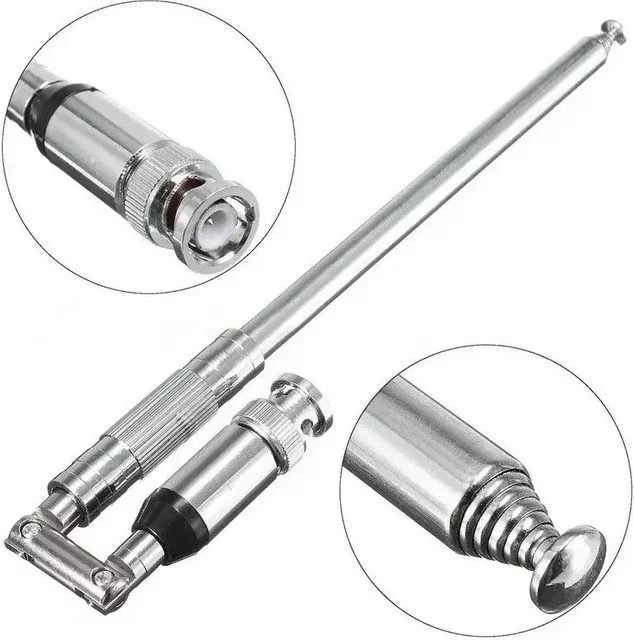 Skalierbare Dual Band 118-136 MHz High Gain Airband Peitschenantenne in Silber mit SMA Stecker, Buchse oder BNC für TH-28A, TH-48A und TH-78A - Bild 1
