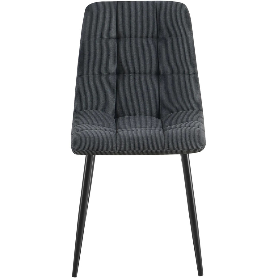 2er Set Esszimmerstühle DELUKE FANOR in Schwarz mit Cord-Bezug und modernem Steppmuster, B/T/H: 45 x 55 x 84 cm - Bild 2