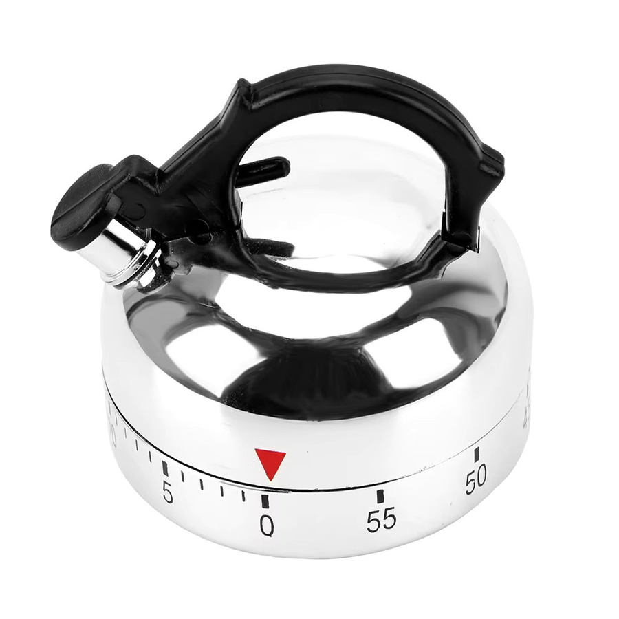 Mechanischer Küchentimer von NICEYARD in Silber, runder Timer aus Metall mit 60 Minuten Countdown-Alarm - Bild 3