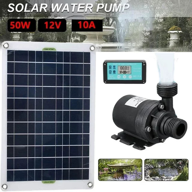 luxuglow Solarstrom-Wasserpumpe in Schwarz mit bürstenlosem Motor, 800 l/h Förderleistung und 5 m Förderhöhe inklusive Power-Aufbewahrungsbox - Bild 1