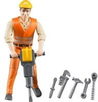Bruder bworld Bauarbeiter Spielfigur mit Zubehör - Bild 1
