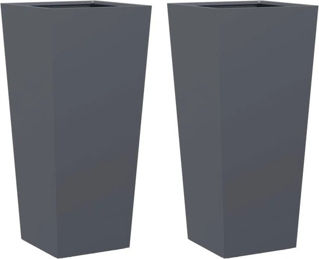vidaXL Pflanzkübel Set aus Stahl in Anthrazit, 2 Stück, B/T/H: 35 x 35 x 75 cm - Bild 2