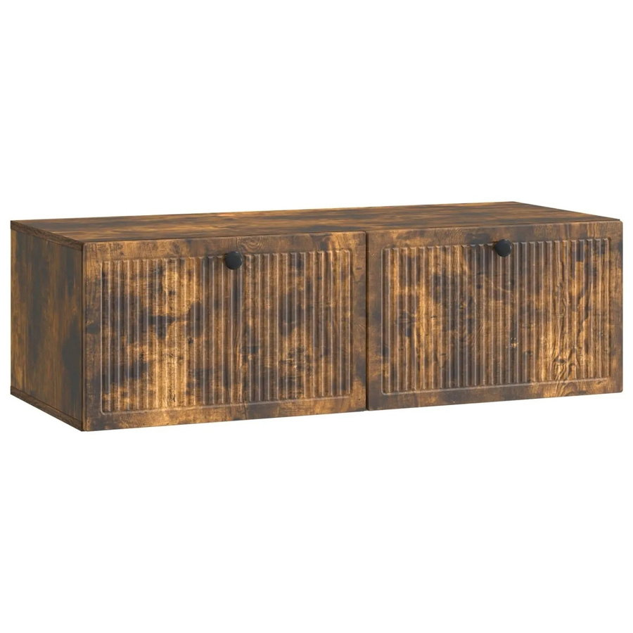 vidaXL Wandmontierter TV-Schrank aus Holz in Geräuchert Eiche Braun, B/T/H: 98 x 41 x 30 cm - Bild 2