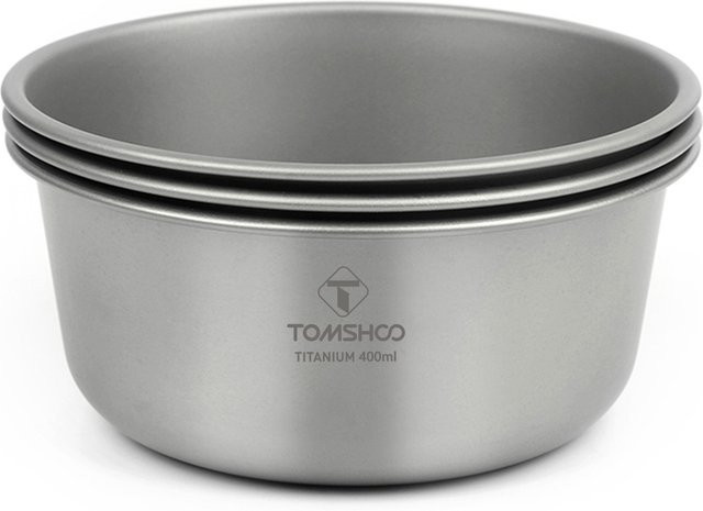 TOMSHOO Titanschüssel für Camping und Wandern, stapelbar, Silber, 500 ml - Bild 1