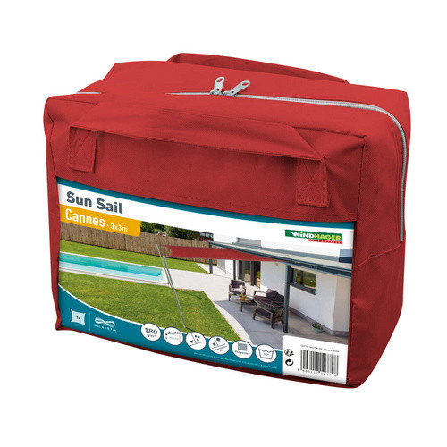 WINDHAGER Sonnensegel quadratisch aus Polyester in Rot, Breite: 300 cm, Breite: 300 cm - Bild 2