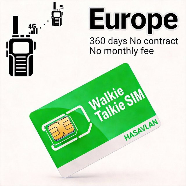 ZOVAGOLO PTT Walkie-Talkie SIM-Karte für Europa ohne Vertrag mit 1GB Datenvolumen und 360 Tagen Laufzeit, 4G LTE 3-in-1 SIM für PTT-Funkgeräte wie K500 - Bild 1