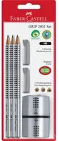 Faber-Castell Bleistiftset GRIP 2001 HB in Silber und Grau - Bild 1