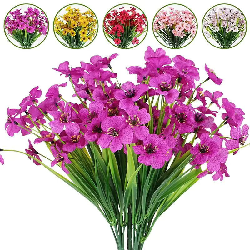 Künstliches violettes Gras für Dekoration und Hochzeitsfloristik in Violett und Pink - Bild 3