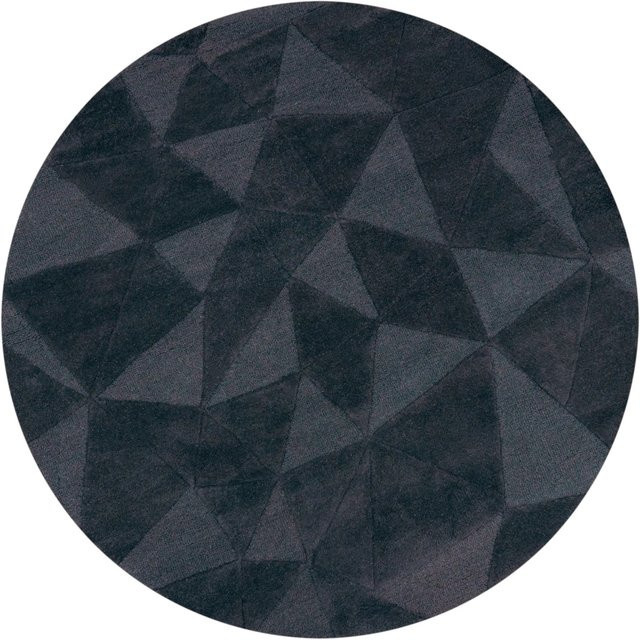 Flair Rugs Wollteppich Shard Geometrisch Modern Ø 160 cm Charcoal Anthrazit Grau Schwarz - Bild 1