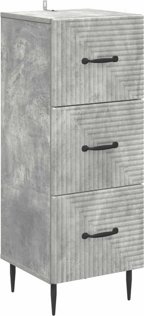 vidaXL Schubladenschrank in Betongrau im Vintage-Stil aus Holzwerkstoff, B/T/H: 33 x 34,5 x 89,5 cm - Bild 1