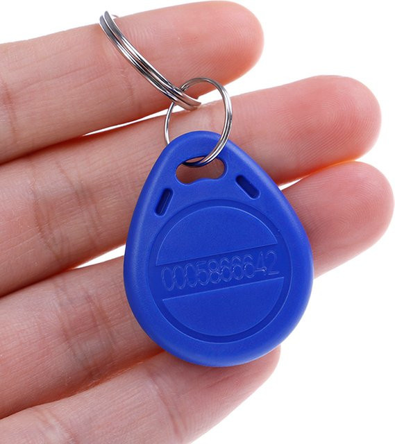 10 Stück JINHF RFID Schlüsselanhänger TK4100 64-Bit 125kHz Proximity ID-Karten-Token Tags in Blau - Bild 1