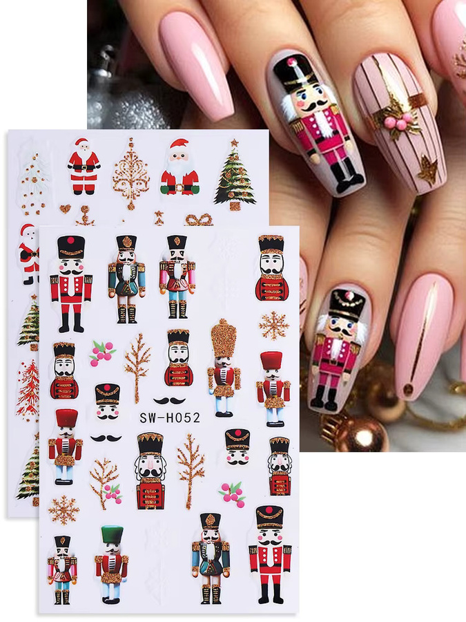 SWEET TREND Nagelaufkleber, 2 Stück, Schimmernd, Weihnachten Design - Bild 5