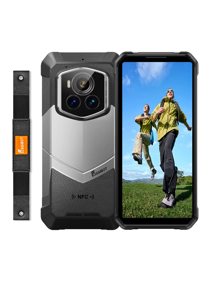 Fossibot F107 Pro 5G Robustes Smartphone mit Android 15, 512 GB Speicher, 28000 mAh Akku, 200 MP Kamera, NFC und GPS in Schwarz oder Grau - Bild 4
