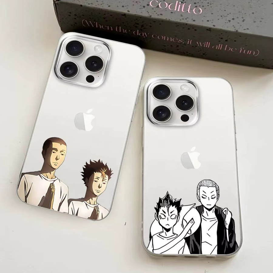 Transparente Handyhülle für Apple iPhone 17 16 15 14 13 12 11 Pro Max Plus mit Ryunosuke Tanaka und Nishinoya Design - Bild 2