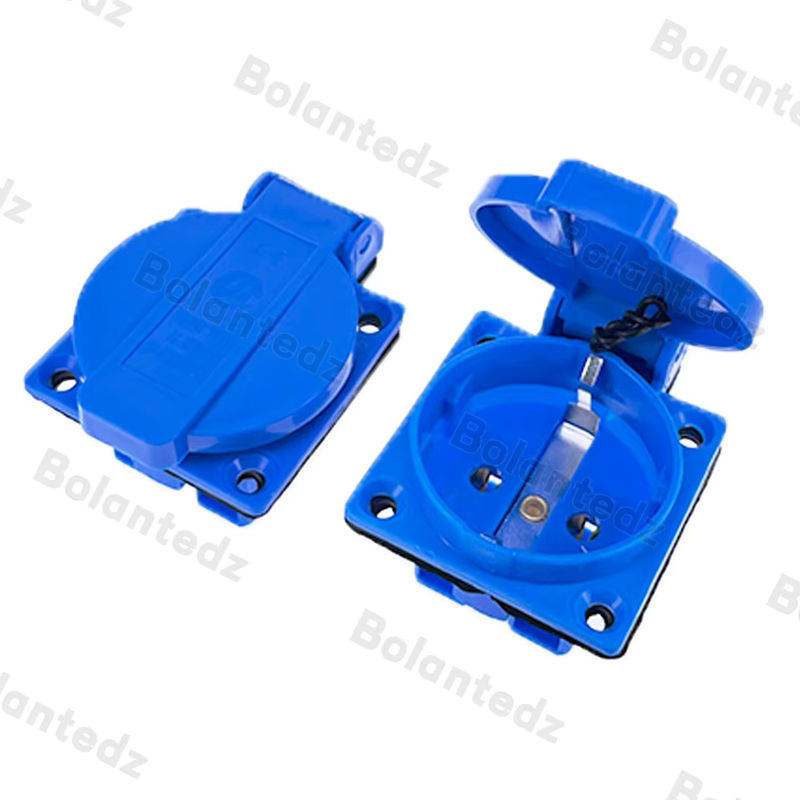 Bolantedz Universal Outdoor Steckdose Wasserdicht mit AU US UK EU und Schuko Anschluss in Blau - Bild 5