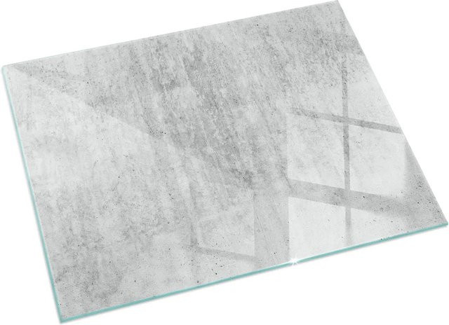 Tulup Glasbodenplatte für Kaminöfen in Grau mit Rohbetonstruktur, B/T: 60 x 40 cm - Bild 1