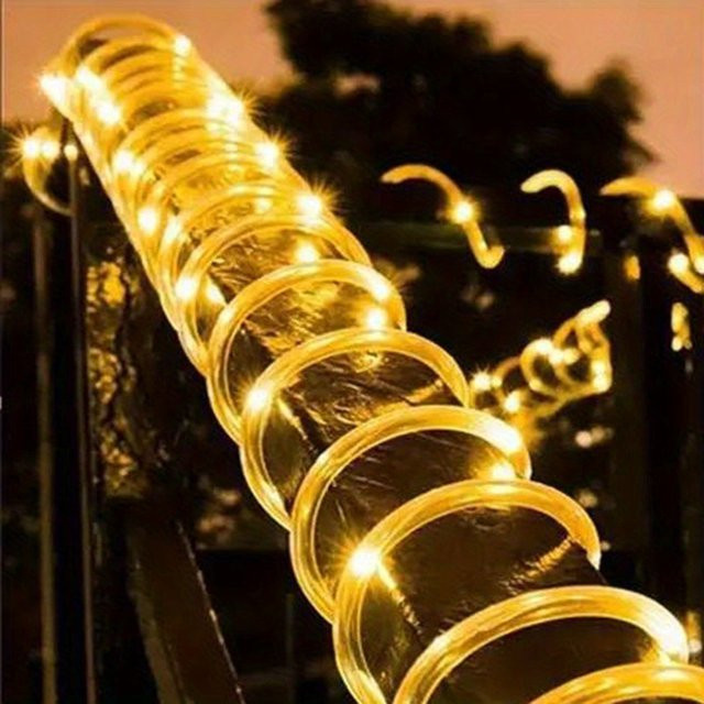 Solar LED Lichterkette für den Außenbereich mit transparenten Röhrenlampen in Zylinderform für Garten und Weihnachtsdekoration - Bild 1