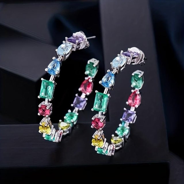 Lucky Star Jewelry Ohrringe, Bunt, Zirkonia, Messing, Damen - Bild 1
