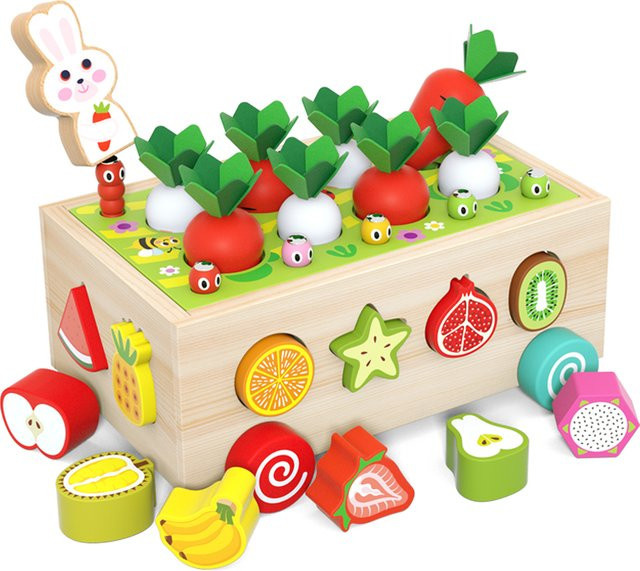 Dusan Wood Magnetische Angeln Holz, Montessori Pädagogisches Spielzeug, Bunt / Mehrfarbig - Bild 1