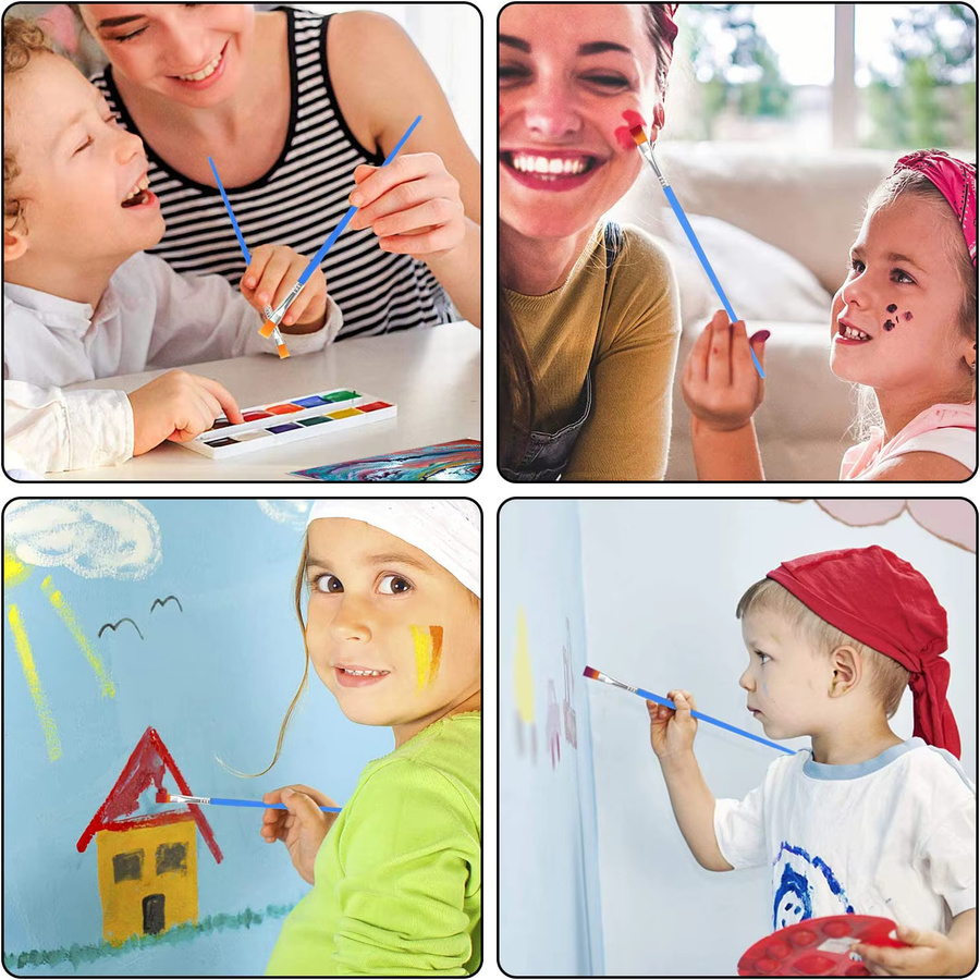 30 Stück Yutiars Flache Detailpinsel aus Nylon für Aquarell und Zeichnungen in Blau - Bild 4