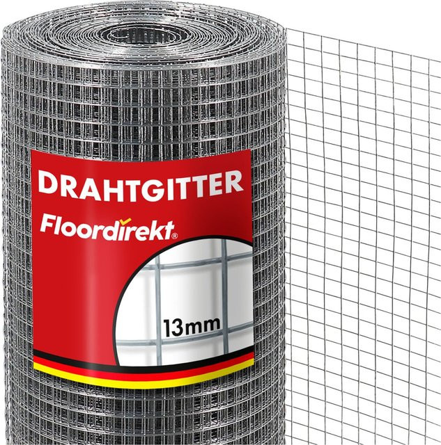 Karat Volierendraht Verzinkter Drahtzaun Silber, Maschenweite: 12,7 mm, Höhe: 50 cm, Länge: 10 m - Bild 2