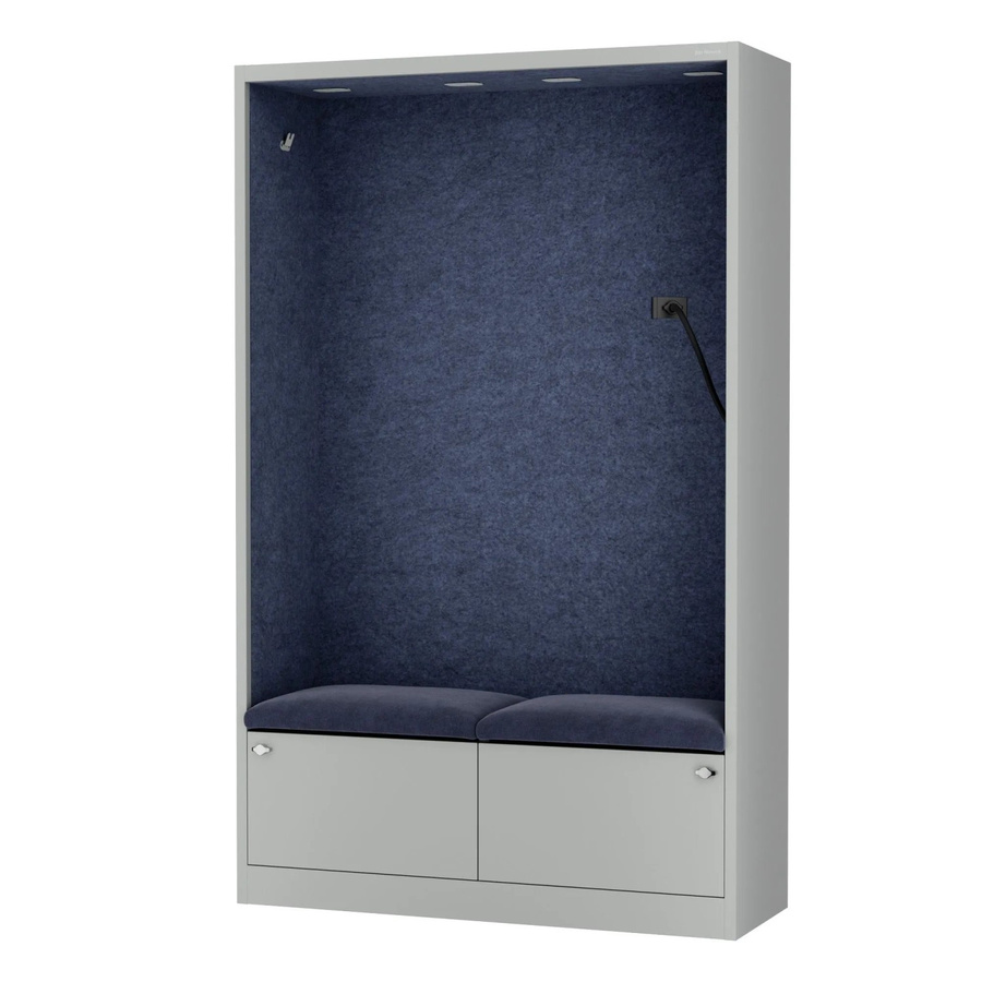 JAN NOWAK Büroschrank SALLY MentalBox mit Gesprächsplatz als akustische Ruhezone in Navy Blue und Grau - Bild 2