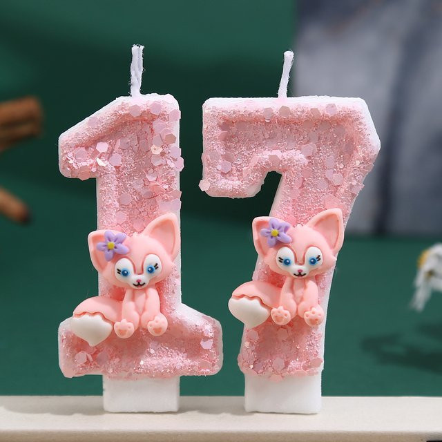 MINISO Cartoon Prinzessin Kerze in Rosa für Geburtstag und Jahrestag - Bild 1