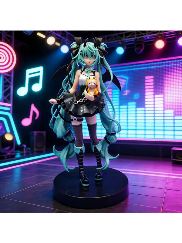 Bandai Anime Hatsune Miku Little Devil Handfigur Dark Angel Modell aus Kunststoff in Pink Sitting Pose - Bild 6