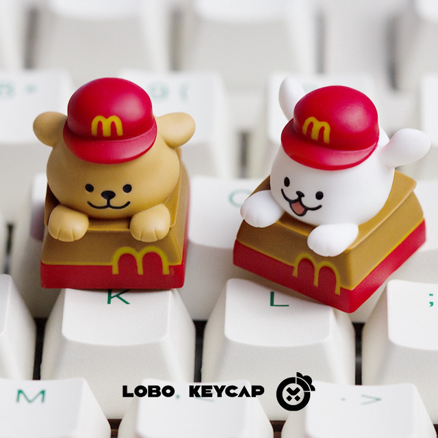 LOBO KEYCAP Maltese Line Tastenkappen mit Welpen-Cartoon-Design, transparent und mehrfarbig, ESC-Ersatz für Tastaturen - Bild 1