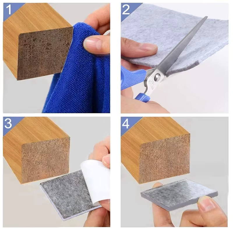 Selbstklebende Filzstreifen für Lederhandwerk und Werkzeugschutz in Schwarz und Grau - Bild 3