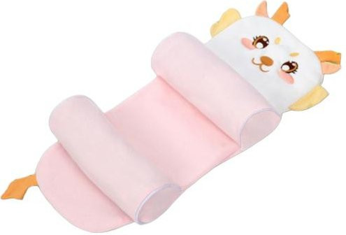 Yousheng Baby Stützkissen für Neugeborene 0-12 Monate, atmungsaktives Säuglingskopfkissen in Rosa mit Dinosaurier-Design aus Baumwolle - Bild 1