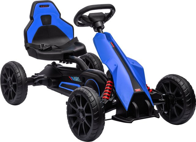 HOMCOM Gokart Kinderfahrzeug mit verstellbarem Sitz und Bremse, Blau - Bild 1