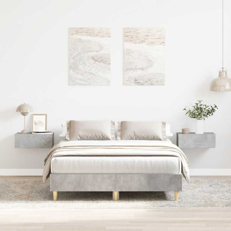 Modernes Bettgestell aus Holzwerkstoff von Vidaxl in Betongrau, Breite: 120 cm, Länge: 200 cm - Bild 1