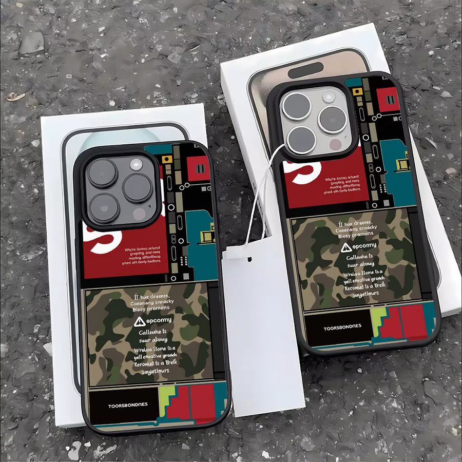 Caynes Magnetische Silikon-Handyhülle im Militär-Muster für iPhone 11 bis 17 Pro Max, stoßfest und weich, Multicolour - Bild 3