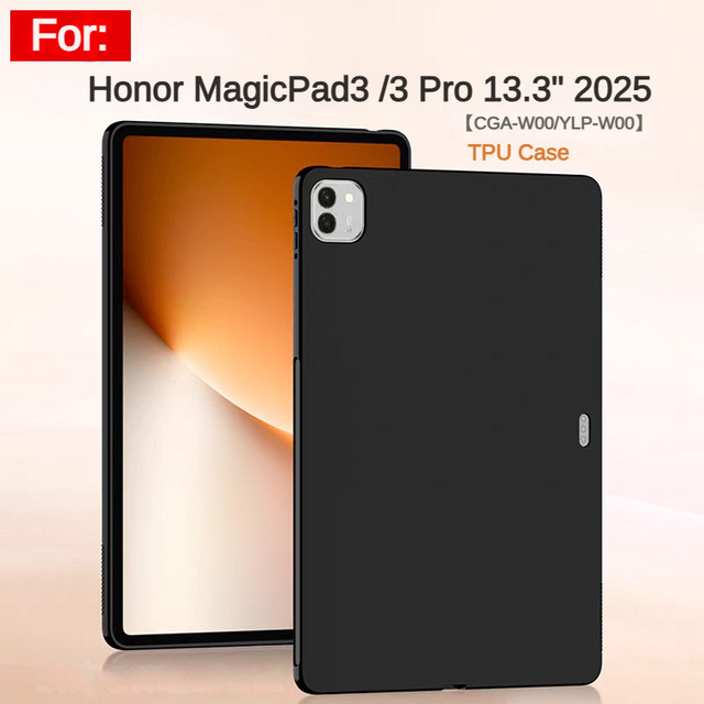 Schutzhülle für Honor MagicPad 3 Pro 13,3 Zoll 2025 in Schwarz, Silikon und TPU Abdeckung mit Airbag-Schutz - Bild 1